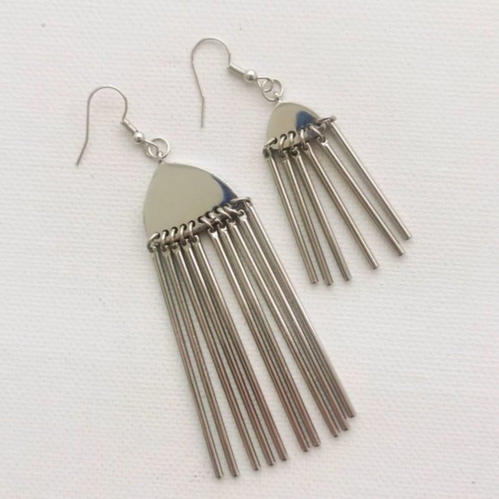 4/$25 Metal Fringe Drop Earrings
